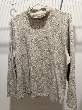 Kim Rogers Cream Paisley Turtleneck Sweater